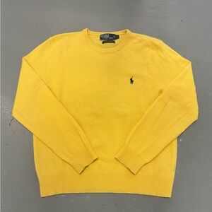 Polo by Ralph Lauren Bright Yellow Crewneck Sweater Lambs Wool
